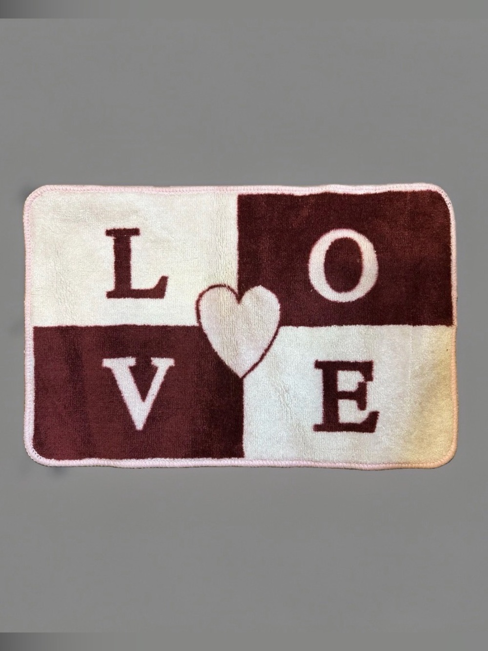 “LOVE” Pink & Red Bath Mat 25” X 16”